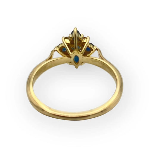 Bague 55 Bague marguerite en or jaune 750, saphirs et diamants 58 Facettes 149066025