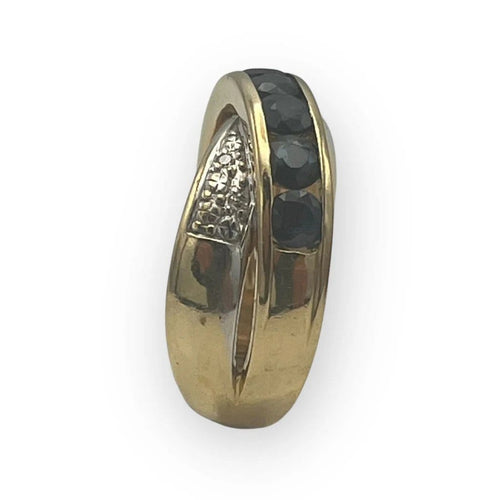Bague 52 Bague croisée en or blanc et or jaune 18K, saphirs et diamants 58 Facettes 149058507