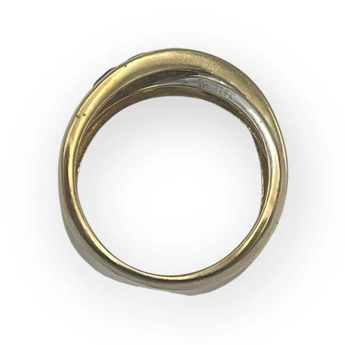 Bague 52 Bague croisée en or blanc et or jaune 18K, saphirs et diamants 58 Facettes 149058507