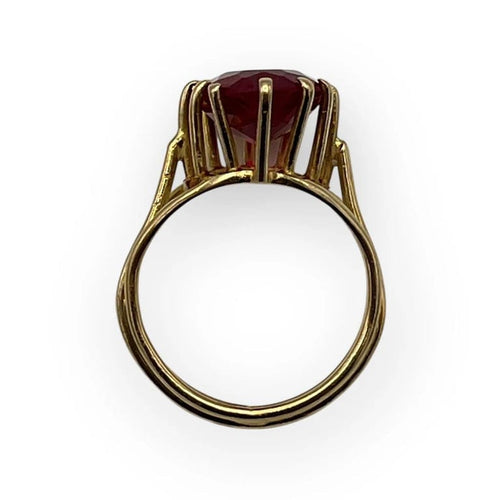 Bague 53 Bague en or jaune 18K avec pierre rouge 58 Facettes 149058569