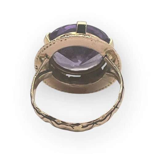 Bague 51 Bague vintage en or jaune 14K avec améthyste 58 Facettes 149062582