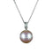 Pendentif Pendentif perle d’eau douce rose en or blanc avec diamant 58 Facettes R1065