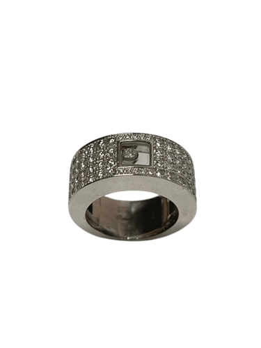Bague 53 Chopard Happy Diamonds - Bague en or blanc 18 carats et diamants 58 Facettes