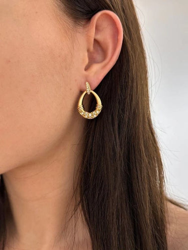 Boucles d'oreilles Cartier - Boucles d’oreilles pendantes en or jaune 18 carats et diamants 58 Facettes