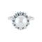 Bague 54 Bague perle et diamants en or blanc 18K 58 Facettes