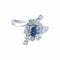 Bague 52 Bague navette en or blanc 18K avec saphir et diamants 58 Facettes