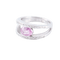 Bague 56.5 Bague solitaire double corps en or blanc 18 ct saphir rose et diamants 58 Facettes HS2436