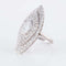 Bague 56 Bague marquise navette en or blanc 18 ct et diamants 58 Facettes HS20833