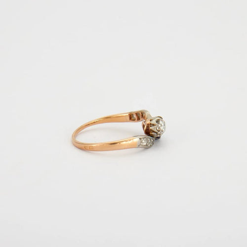 Bague 54 Bague Toi et Moi en or gris 18K/platine avec saphir et diamants 58 Facettes HS5517