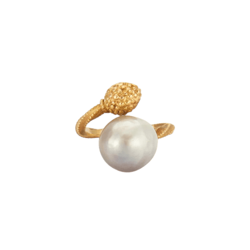 Bague 54 Bague en or jaune 18K avec perle South Sea 58 Facettes HS4288