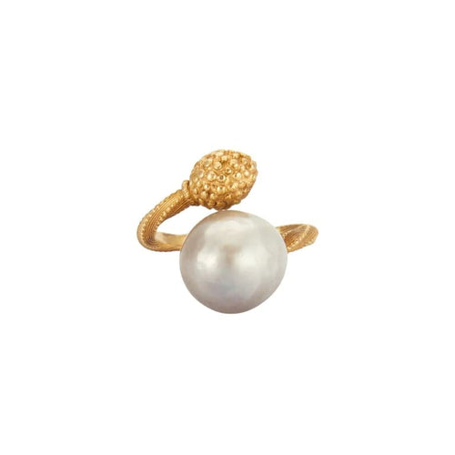 Bague 54 Bague en or jaune 18K avec perle South Sea 58 Facettes HS4288