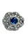 Bague 53 Bague dentelle - Saphir de Ceylan et diamants en platine (1950) 58 Facettes