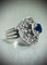 Bague 53 Bague dentelle - Saphir de Ceylan et diamants en platine (1950) 58 Facettes