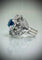 Bague 53 Bague dentelle - Saphir de Ceylan et diamants en platine (1950) 58 Facettes