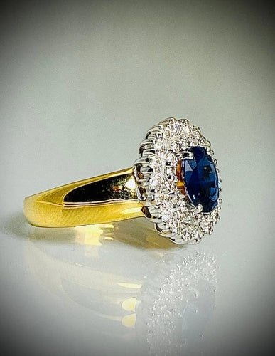 Bague 60 Bague saphir et diamants en or jaune 18 carats 58 Facettes f81lp23