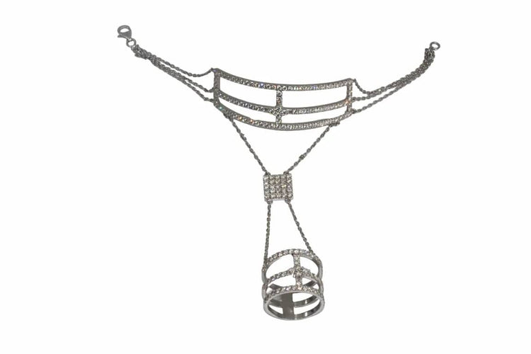 Bracelet 57 Bracelet-bague - Bracelet-bague en or blanc 18 carats et diamants 58 Facettes fbb