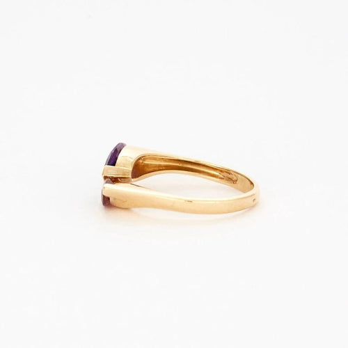 Bague 55 Bague Toi et Moi en or jaune 18k et améthyste, tourmaline 58 Facettes AB53