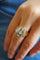 Bague 51.5 Bague fleur à godrons en or jaune 18K et platine, diamants 58 Facettes SQ1786707