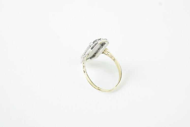 Bague 55 Bague en émail bleu et marcassites en or jaune 18 carats 58 Facettes SQ3745106