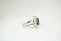 Bague 48 Bague pompadour Art déco en or blanc 18 carats saphir et diamants 58 Facettes SQ0030869