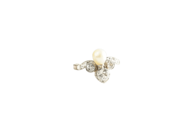 Bague 52 Bague duchesse en or rose 18 carats, diamants et perle 58 Facettes SQ7932658