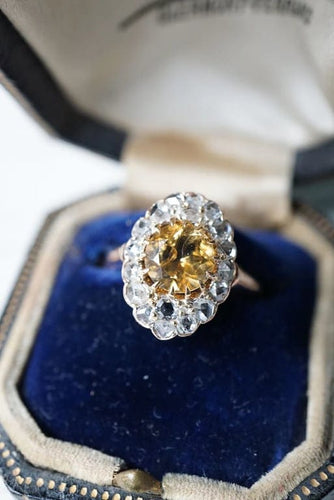 Bague 52 Bague marquise en or rose 18 carats, citrine et diamants 58 Facettes SQ8479040