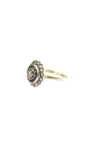 Bague 53 Bague cible ancienne en or jaune 14 carats, saphirs et diamants 58 Facettes SQ5946394