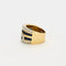 Bague 53 Bague bandeau motif géométrique en or bicolore 18 carats, saphirs, diamants 58 Facettes AB47