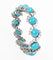 Boucles d'oreilles Bracelet et clips d'oreilles en or gris et turquoises 58 Facettes 227610