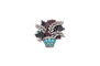 Broche Broche corbeille de fleurs en or blanc, diamants et pierres précieuses 58 Facettes 227207