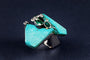 Bague 51 Thierry Vendome Sakura - Bague ornée de turquoises, tourmaline et diamant 58 Facettes 227210