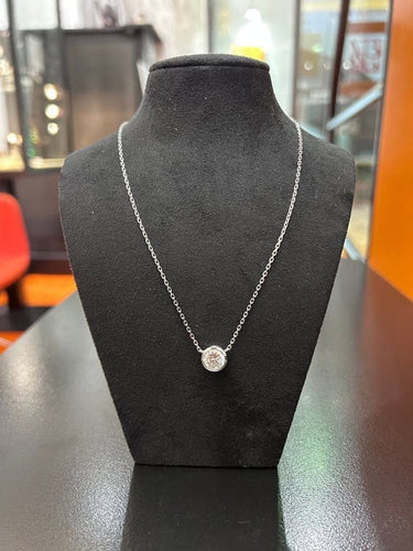 Pendentif Pendentif chaînette en or blanc et diamant taille brillant 58 Facettes 248797