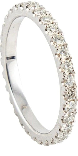 Bague 53 Alliance tour complet en or blanc et diamants taille brillant 58 Facettes 175334