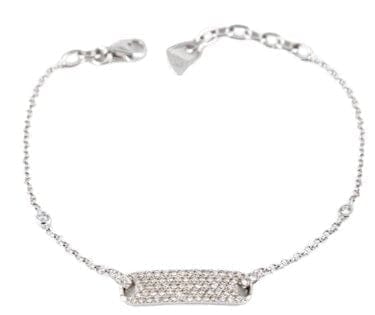Bracelet Bracelet gourmette en or gris et diamants 58 Facettes 185460