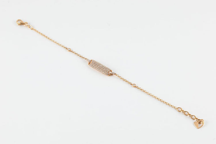 Bracelet Bracelet gourmette en or rose et diamants 58 Facettes 185459