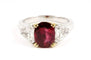 Bague 54 Bague en or gris avec rubis Siam et diamants trapèze 58 Facettes 227176