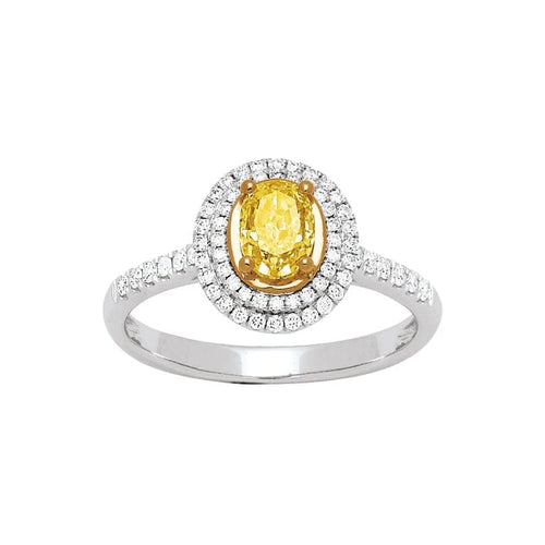 Bague 52 Golden Heart - Bague en or blanc 18 carats et diamants 58 Facettes BAFC2OBDJ