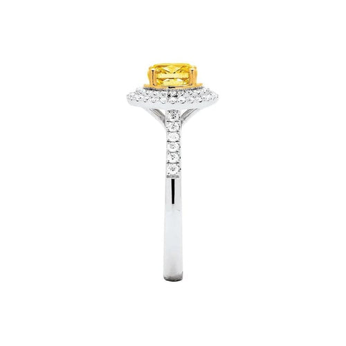 Bague 52 Golden Heart - Bague en or blanc 18 carats et diamants 58 Facettes BAFC2OBDJ