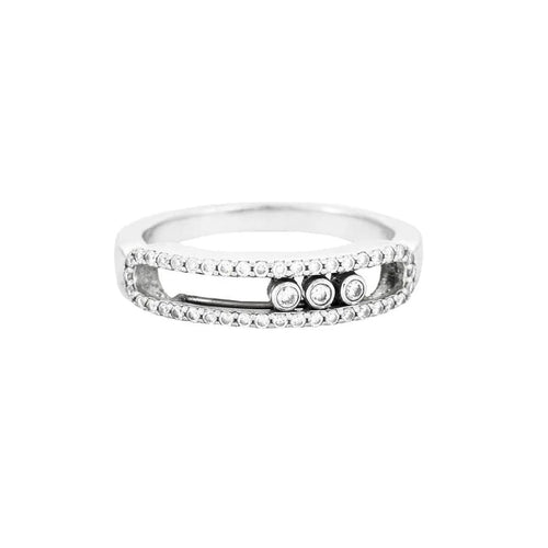 Bague 53 Messika Move Pavé - Bague en or blanc 18 carats et diamants 58 Facettes LODV014452