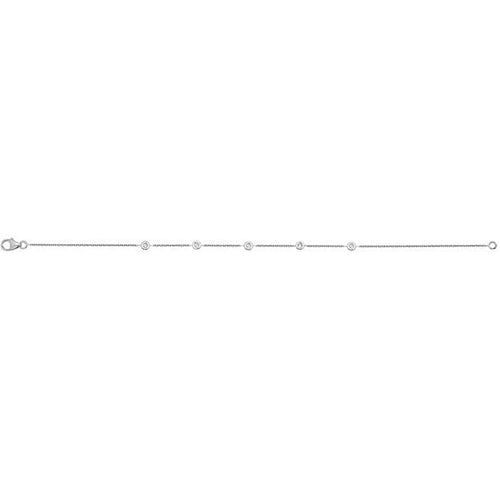 Bracelet Bracelet chaîne en or blanc 18 carats avec diamant 58 Facettes