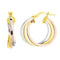 Boucles d'oreilles Créoles trois ors 15 mm en or 18 carats 58 Facettes