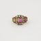 Bague 51 Bague ancienne en or jaune 18K rubis, diamants et péridot 58 Facettes
