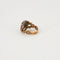 Bague 51 Bague ancienne en or jaune 18K rubis, diamants et péridot 58 Facettes