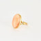 Bague 53 Bague cabochon corail peau d’ange en or jaune 18 carats 58 Facettes