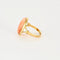 Bague 53 Bague cabochon corail peau d’ange en or jaune 18 carats 58 Facettes