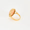 Bague 53 Bague cabochon corail peau d’ange en or jaune 18 carats 58 Facettes