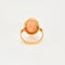 Bague 53 Bague cabochon corail peau d’ange en or jaune 18 carats 58 Facettes