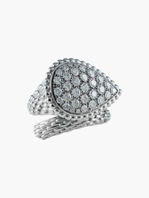 Bague 53 Boucheron Serpent Bohème - Bague grand modèle en or blanc et diamants 58 Facettes
