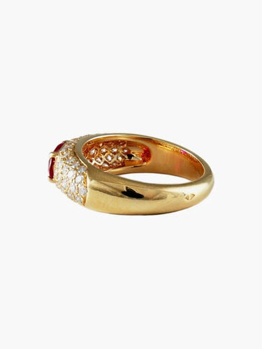 Bague 52 Boucheron - Bague en or jaune 750 au rubis et diamants 58 Facettes