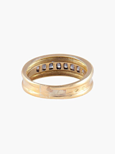 Bague 53 Demi-alliance en or jaune 750 58 Facettes